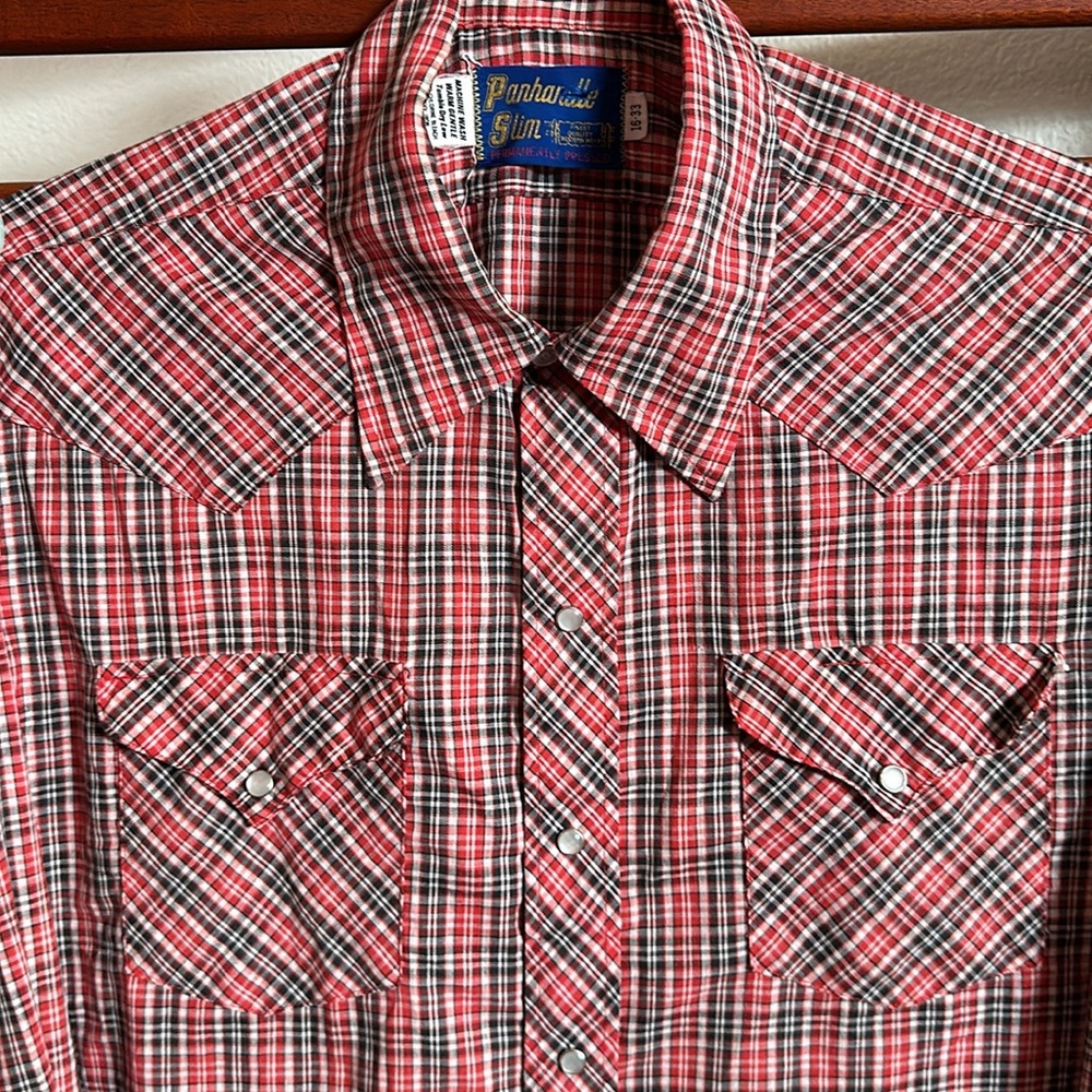 Vintage Panhandle Slim Western Wear Pearl Snap Button Down